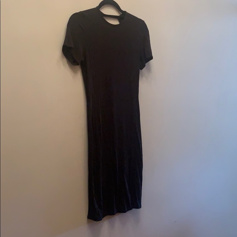 Black bodycon dress with open back